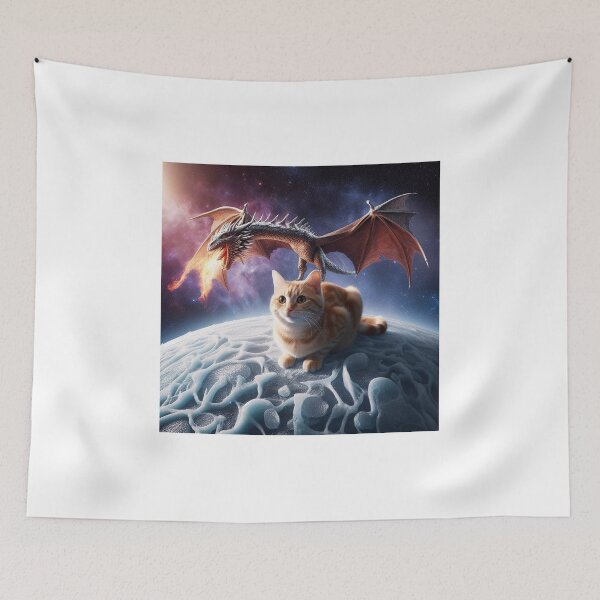 Item preview, a cat and a dragon are sitting on top of a planet designed and sold by supakor.