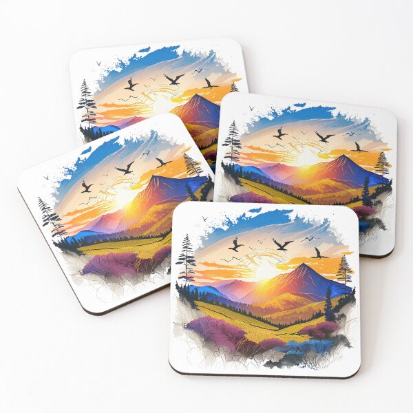 Item preview,  An artistic drawing of a sunrise on a beautiful morning designed and sold by mutarid.