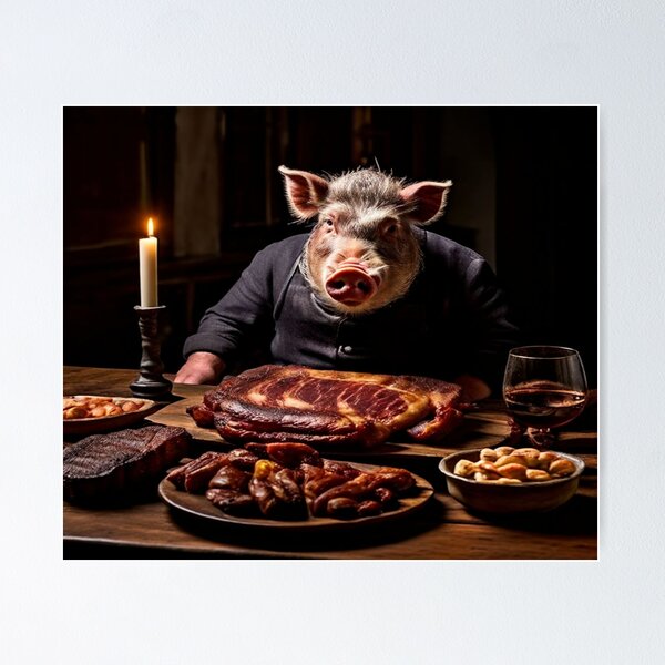 Aperçu de l'œuvre Un festin royal pour un cochon affamé créée et vendue par Collection de trésors .