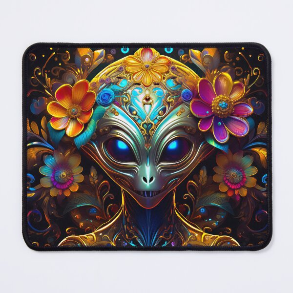 Item preview, Psychedelic Adorable Alien with floral motifs designed and sold by rainsdesigns.