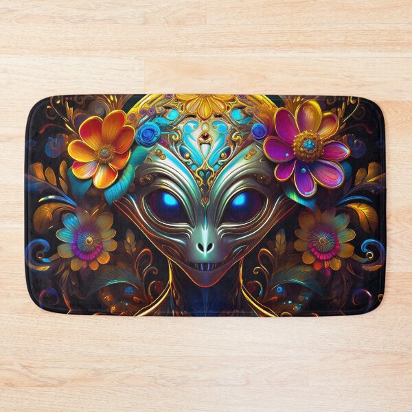 Item preview, Psychedelic Adorable Alien with floral motifs designed and sold by rainsdesigns.