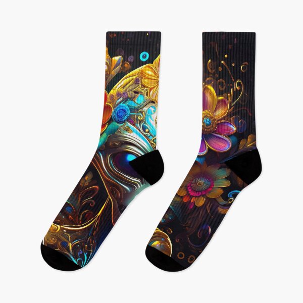 Item preview, Psychedelic Adorable Alien with floral motifs designed and sold by rainsdesigns.