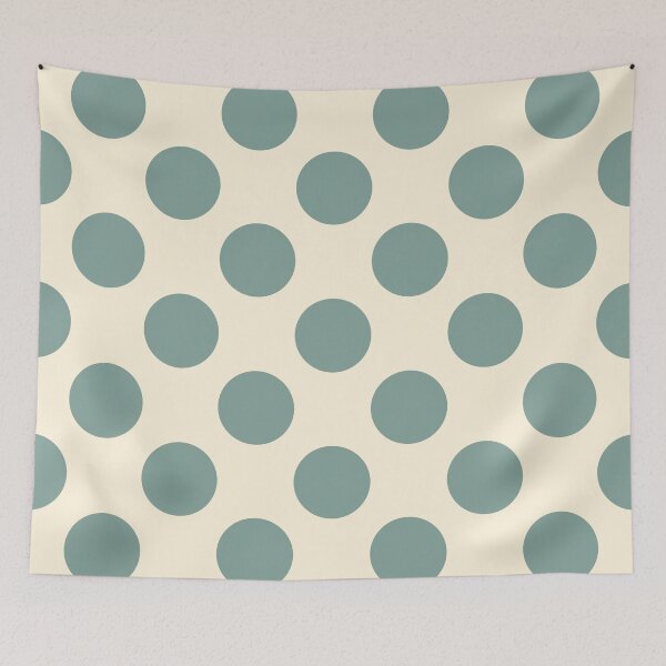 Item preview, Earthy Mint Green with Gray Tones Polka Dots and Cream Background designed and sold by Kpss2564.