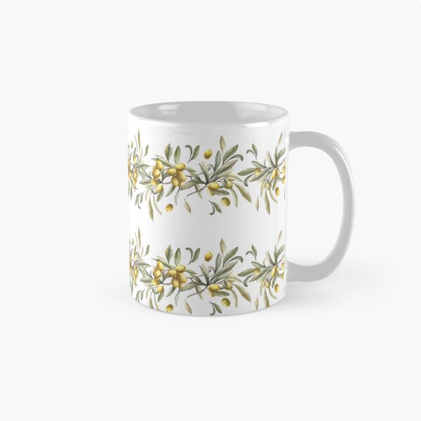 Item preview, Watercolor Olive tree branch with green leaves, fruits berries. Seamless border.  designed and sold by BartolArt.