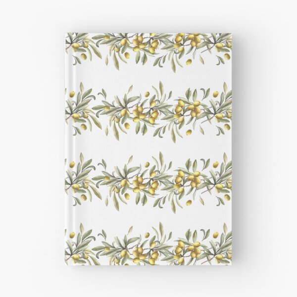Item preview, Watercolor Olive tree branch with green leaves, fruits berries. Seamless border.  designed and sold by BartolArt.