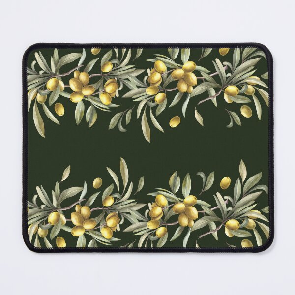 Item preview, Watercolor Olive tree branch with green leaves, fruits berries. Seamless border.  designed and sold by BartolArt.
