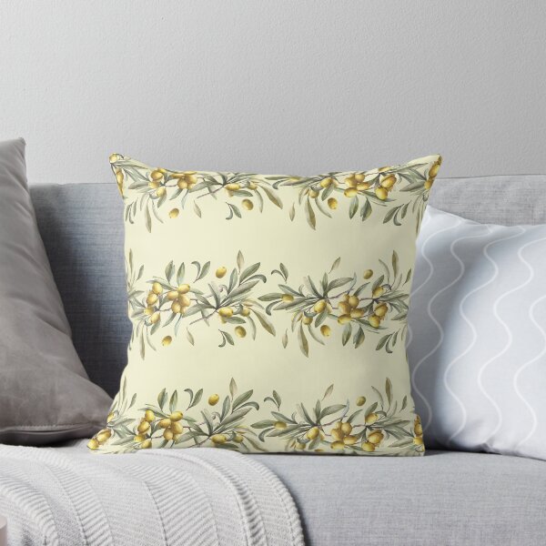 Item preview, Watercolor Olive tree branch with green leaves, fruits berries. Seamless border.  designed and sold by BartolArt.