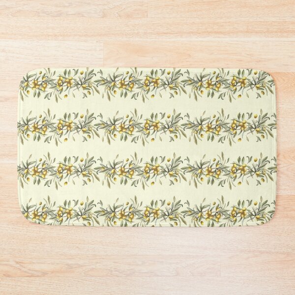 Item preview, Watercolor Olive tree branch with green leaves, fruits berries. Seamless border.  designed and sold by BartolArt.
