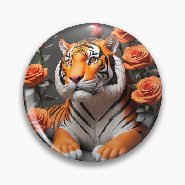Item preview, Orange Tiger With Roses designed and sold by Burkae.