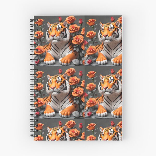Artikelvorschau, Orange Tiger mit Rosen entworfen und verkauft von Burkae.