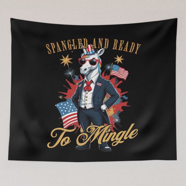 Item preview, Ready To Mingle Spangled Unicorn 4th Of July Fun designed and sold by LuminOrb.