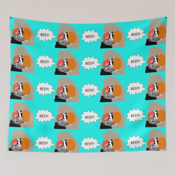Item preview, Beeping Zebra Finch Cartoon designed and sold by TiffinByLK.