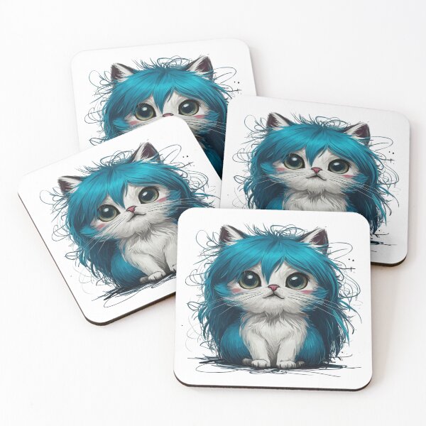 Item preview, Ink Whispers: The Enchanting Blue Feline "Cat!" designed and sold by AmziLife.
