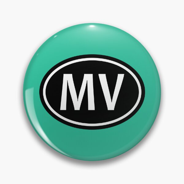 Item preview, MV Initials Monogram Oval White Letters designed and sold by Jeallan Designs.
