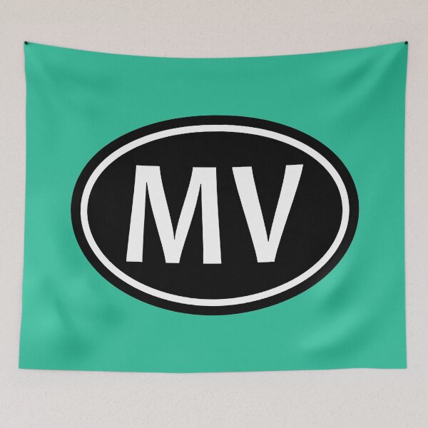 Item preview, MV Initials Monogram Oval White Letters designed and sold by Jeallan Designs.
