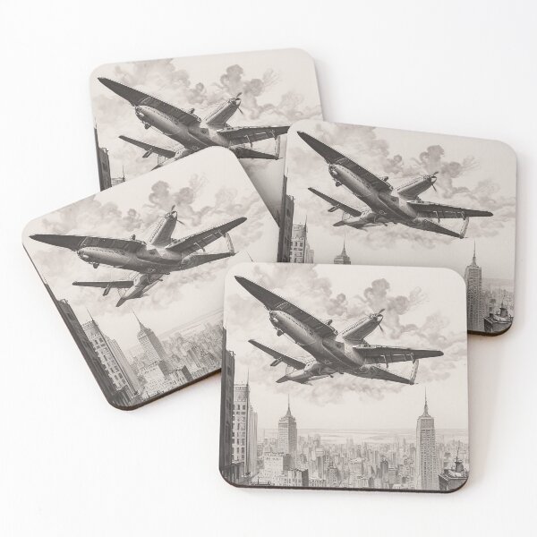 Item preview, Aeroplane Flying Over City Digital Print Design designed and sold by imanshu.