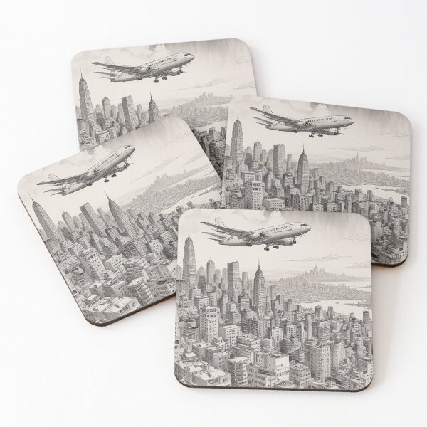 Item preview, Aeroplane Flying Over City Digital Print Design designed and sold by imanshu.