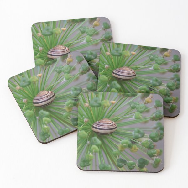 Item preview, Small snail resting on allium stems designed and sold by Gaynor-dI.