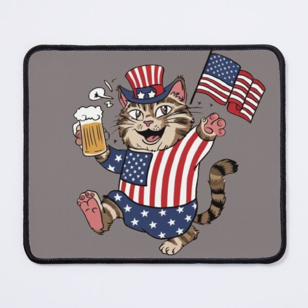 Item preview, Just Here To Bang USA Flag Funny Beer 4th Of July Cat Lover designed and sold by SztylishDesigns.