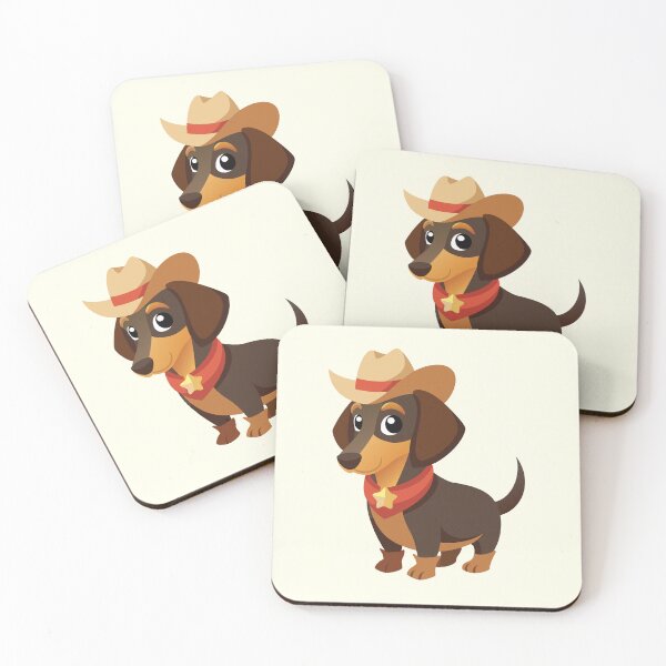 Item preview, Cowboy Dachshund - Cute Western Puppy Dog in a Hat  designed and sold by Lovekica.