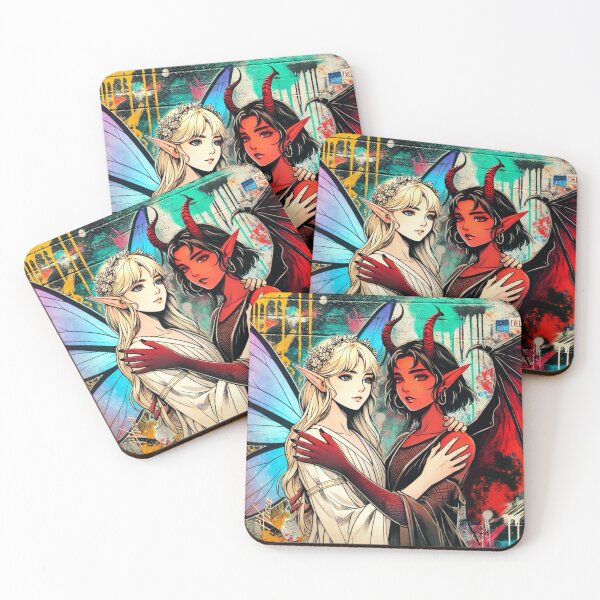 Item preview, Embrace of Light and Shadow - manga Friends  designed and sold by ViccaArt.