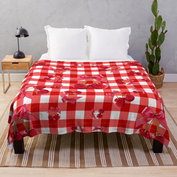 Item preview, Glitter Red Cherry on plaid designed and sold by OneLastWish.