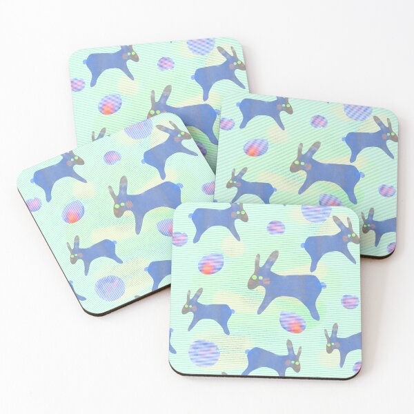 Item preview, Watercolor rabbits on a light background/blue colors designed and sold by My-fake-places.
