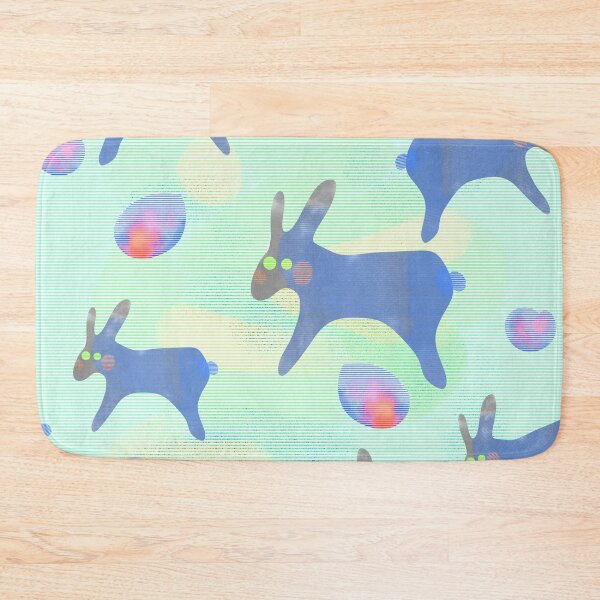 Item preview, Watercolor rabbits on a light background/blue colors designed and sold by My-fake-places.