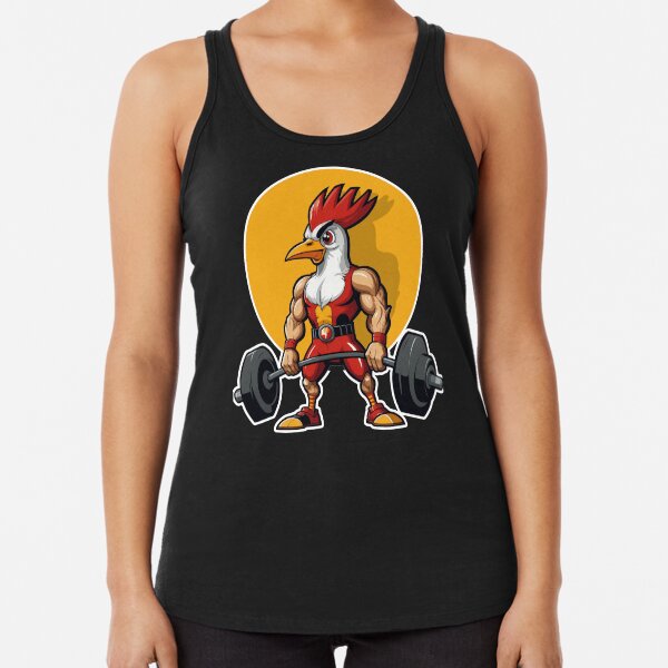 Item preview, muscular rooster lifting weights designed and sold by GOODARTENOON.