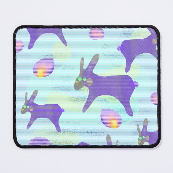 Item preview, Watercolor rabbits on a light background/blue and purple colors designed and sold by My-fake-places.