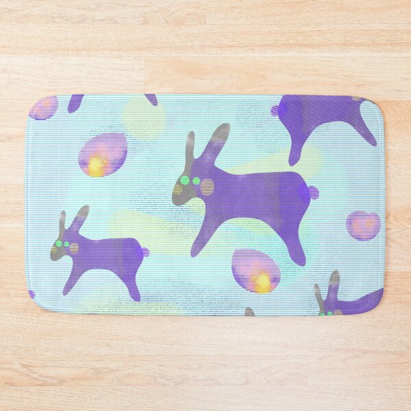 Item preview, Watercolor rabbits on a light background/blue and purple colors designed and sold by My-fake-places.