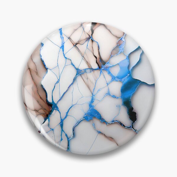 Item preview, White Marble Look (Image Faux Marble) Pinkish Peach Veins Blue Accents designed and sold by Beachy.