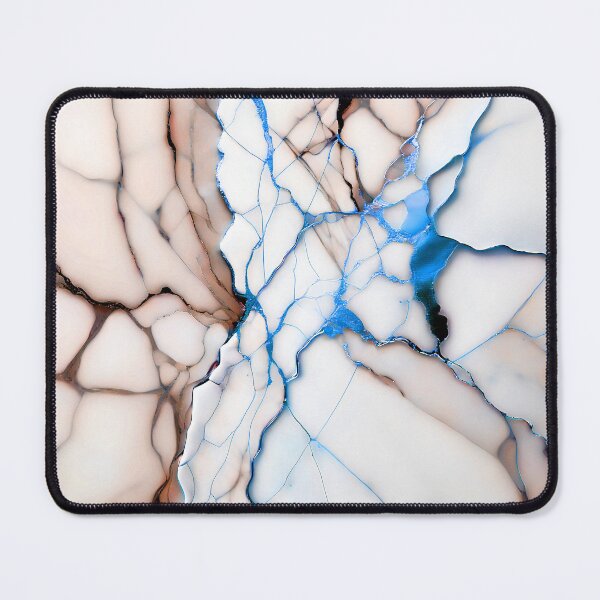 Item preview, White Marble Look (Image Faux Marble) Pinkish Peach Veins Blue Accents designed and sold by Beachy.