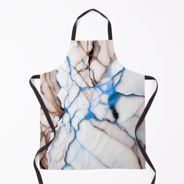 Item preview, White Marble Look (Image Faux Marble) Pinkish Peach Veins Blue Accents designed and sold by Beachy.