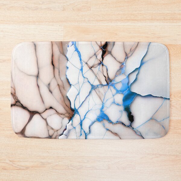 Item preview, White Marble Look (Image Faux Marble) Pinkish Peach Veins Blue Accents designed and sold by Beachy.