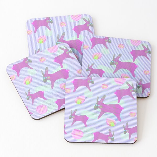 Item preview, Watercolor rabbits on a light background/pink colors designed and sold by My-fake-places.