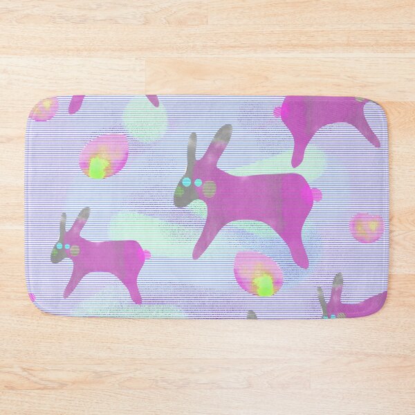 Item preview, Watercolor rabbits on a light background/pink colors designed and sold by My-fake-places.