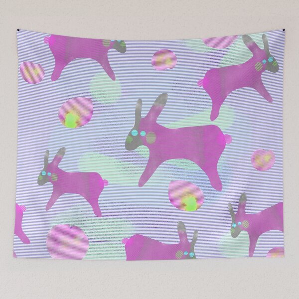 Item preview, Watercolor rabbits on a light background/pink colors designed and sold by My-fake-places.