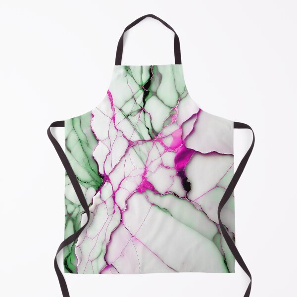 Item preview, White Marble Look (Image Faux Marble) Green Veins Hot Pink Accents designed and sold by Beachy.