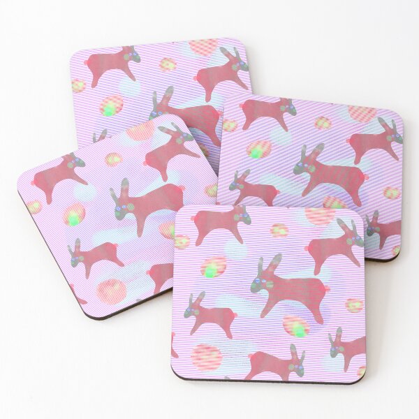 Item preview, Watercolor rabbits on a light background/red colors designed and sold by My-fake-places.