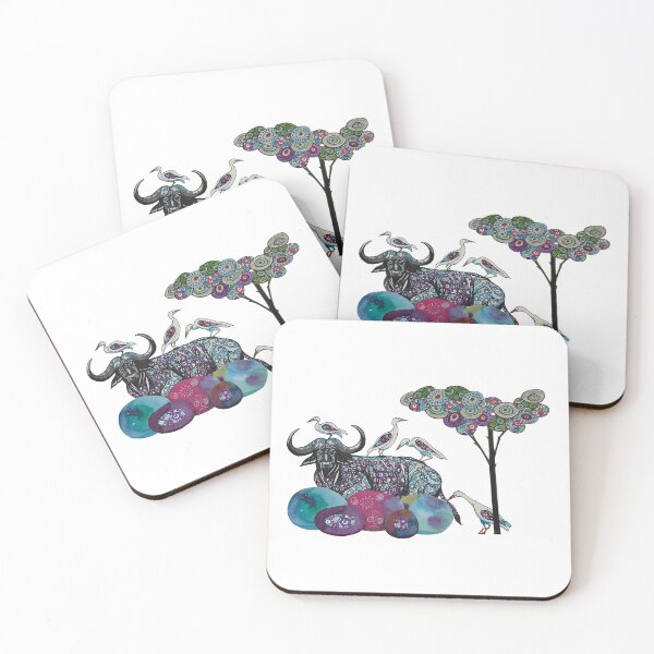 Item preview, African Buffalo with Cattle Egrets under Acacia Tree designed and sold by Every-wen.