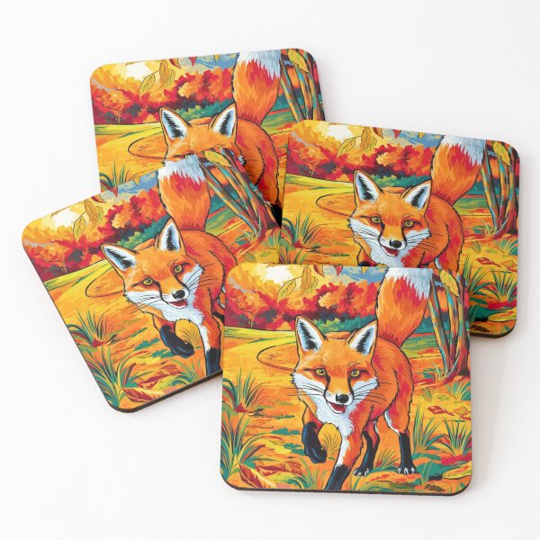 Item preview, Fox Portrait. Autumn season, fall fox, vintage fox, fox painting, Henri Matisse style designed and sold by FoxVibes.