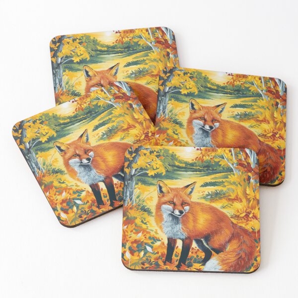 Item preview, Fox Portrait. Autumn season, fall fox, vintage fox, fox painting, Henri Matisse style designed and sold by FoxVibes.