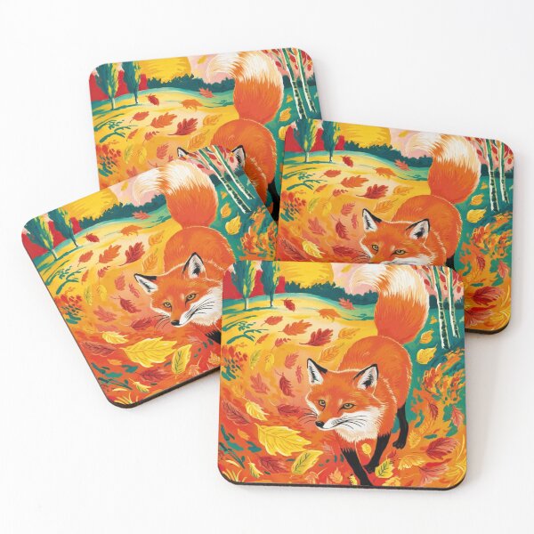 Item preview, Fox Portrait. Autumn season, fall fox, vintage fox, fox painting, Henri Matisse style designed and sold by FoxVibes.