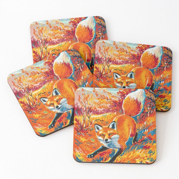 Item preview, Fox Portrait. Autumn season, fall fox, vintage fox, fox painting, Henri Matisse style designed and sold by FoxVibes.