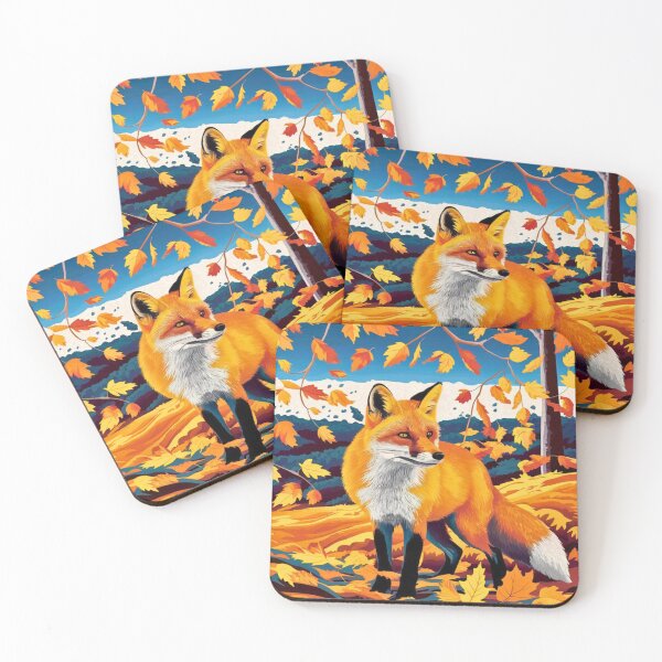 Item preview, Fox Portrait. Autumn season, fall fox, vintage fox, fox painting, Henri Matisse style designed and sold by FoxVibes.