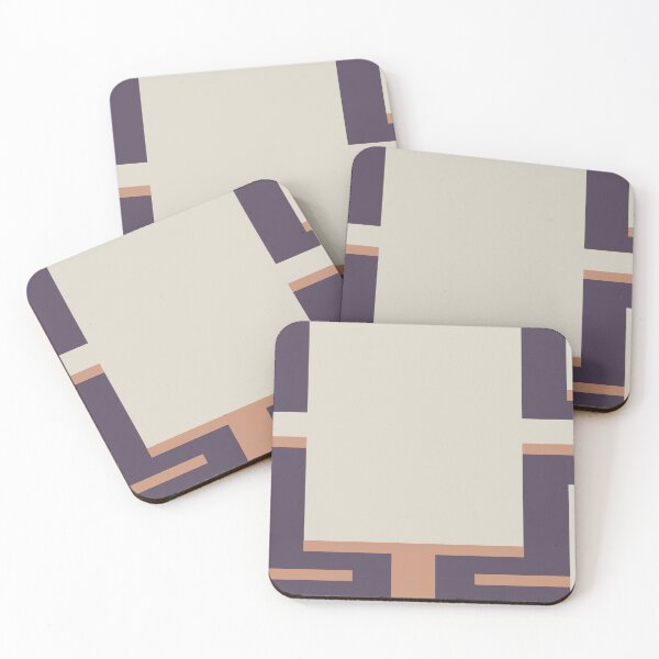Item preview, abstract geometric rectangles light gray and plum purple designed and sold by colorofmagic.