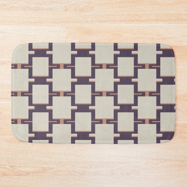 Item preview, abstract geometric rectangles light gray and plum purple designed and sold by colorofmagic.