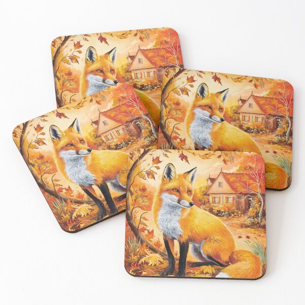 Item preview, Fox Portrait. Autumn season, fall fox, vintage fox, fox painting, Henri Matisse style designed and sold by FoxVibes.
