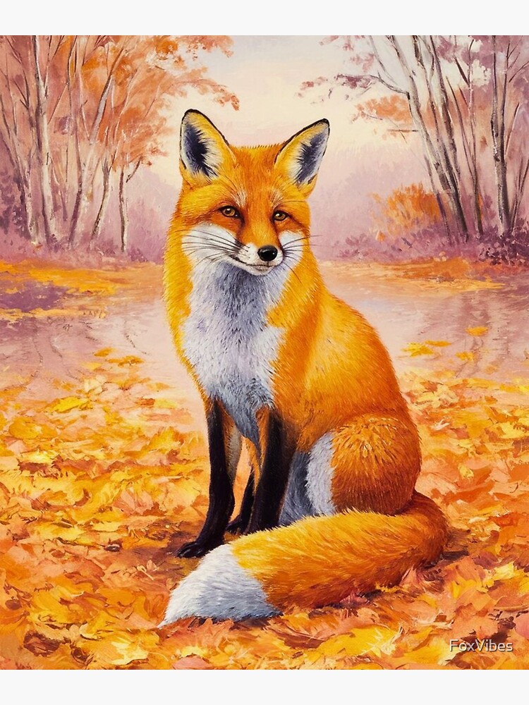 Painted Fox Vintage Art | Greeting Card Painted Fox Vintage Art | Greeting Card